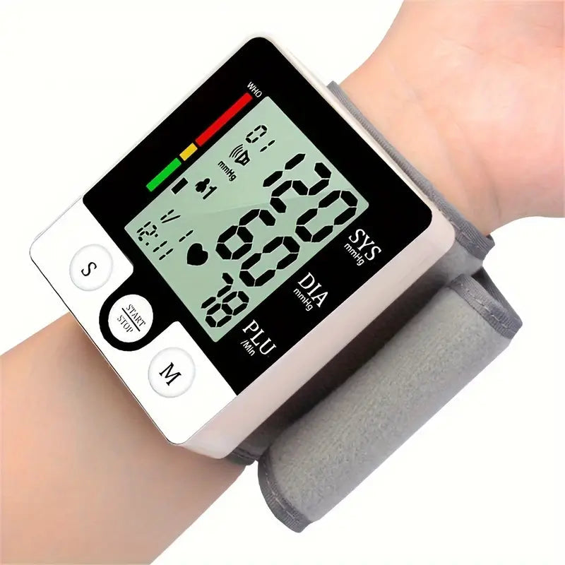 Digital Wrist Blood Pressure Monitor for Adults - Voice-Activated, Heart Rate & Adjustable Cuff Wellness - DailySale