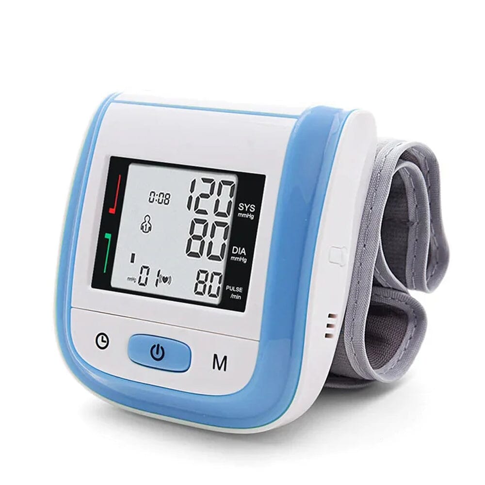 Digital Wrist Blood Pressure Monitor Heart Rate Pulse Meter Measure Wellness Blue - DailySale