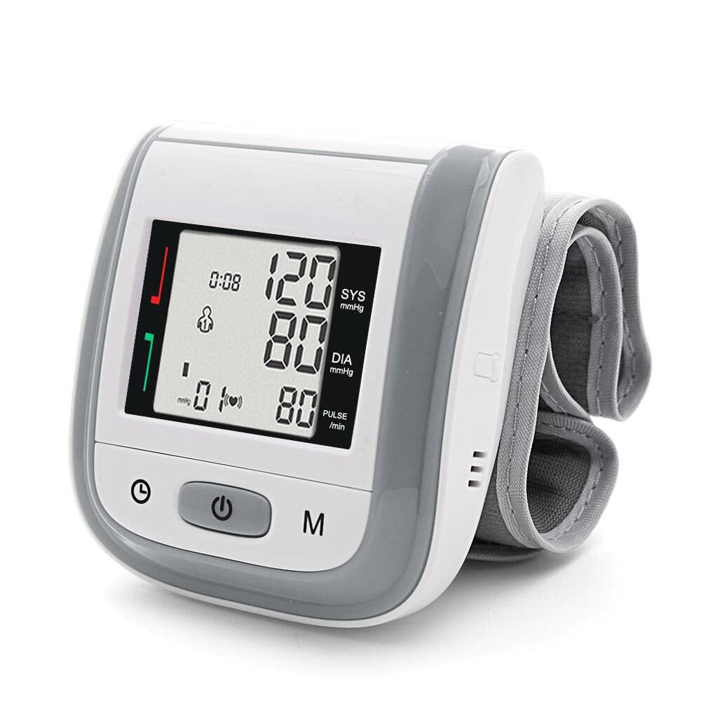 Digital Wrist Blood Pressure Monitor Heart Rate Pulse Meter Measure Wellness Gray - DailySale