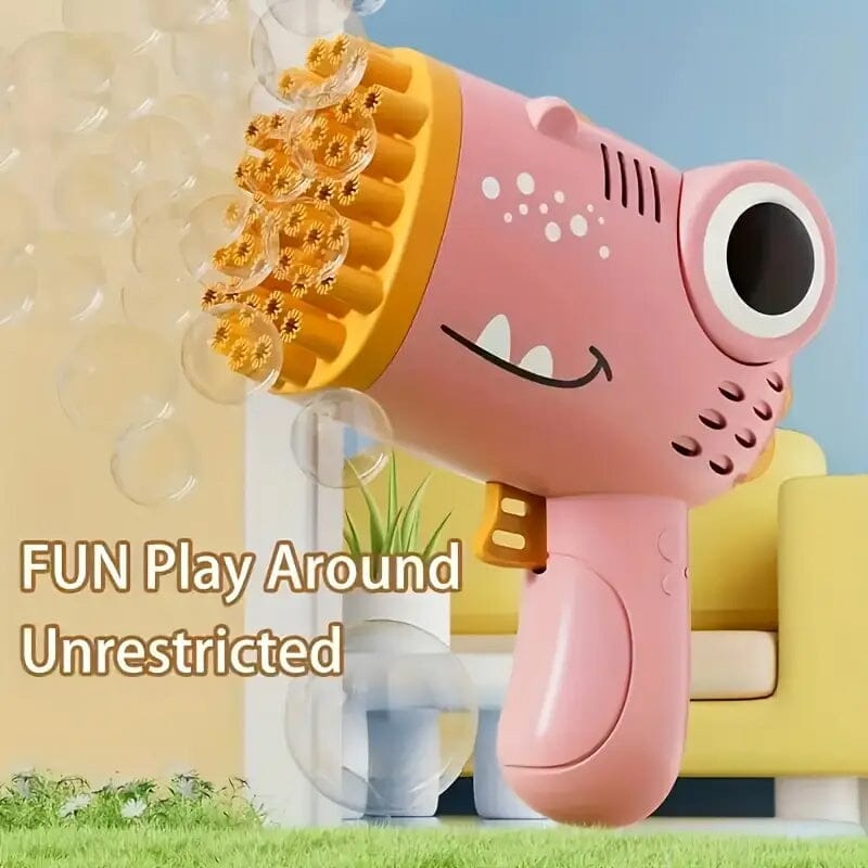 Dinosaur-Themed Automatic Bubble Blower 40-Hole Handheld Toy Gun Toys & Games - DailySale