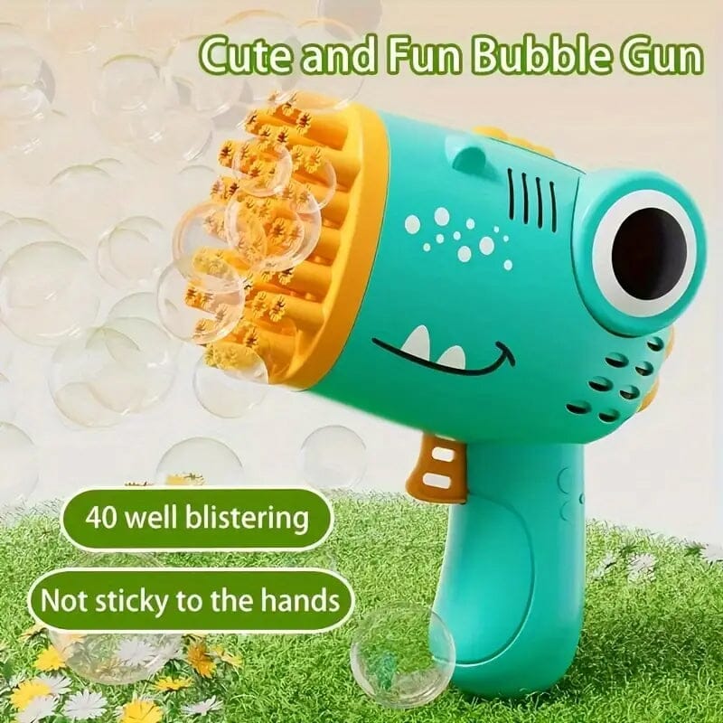 Dinosaur-Themed Automatic Bubble Blower 40-Hole Handheld Toy Gun Toys & Games - DailySale