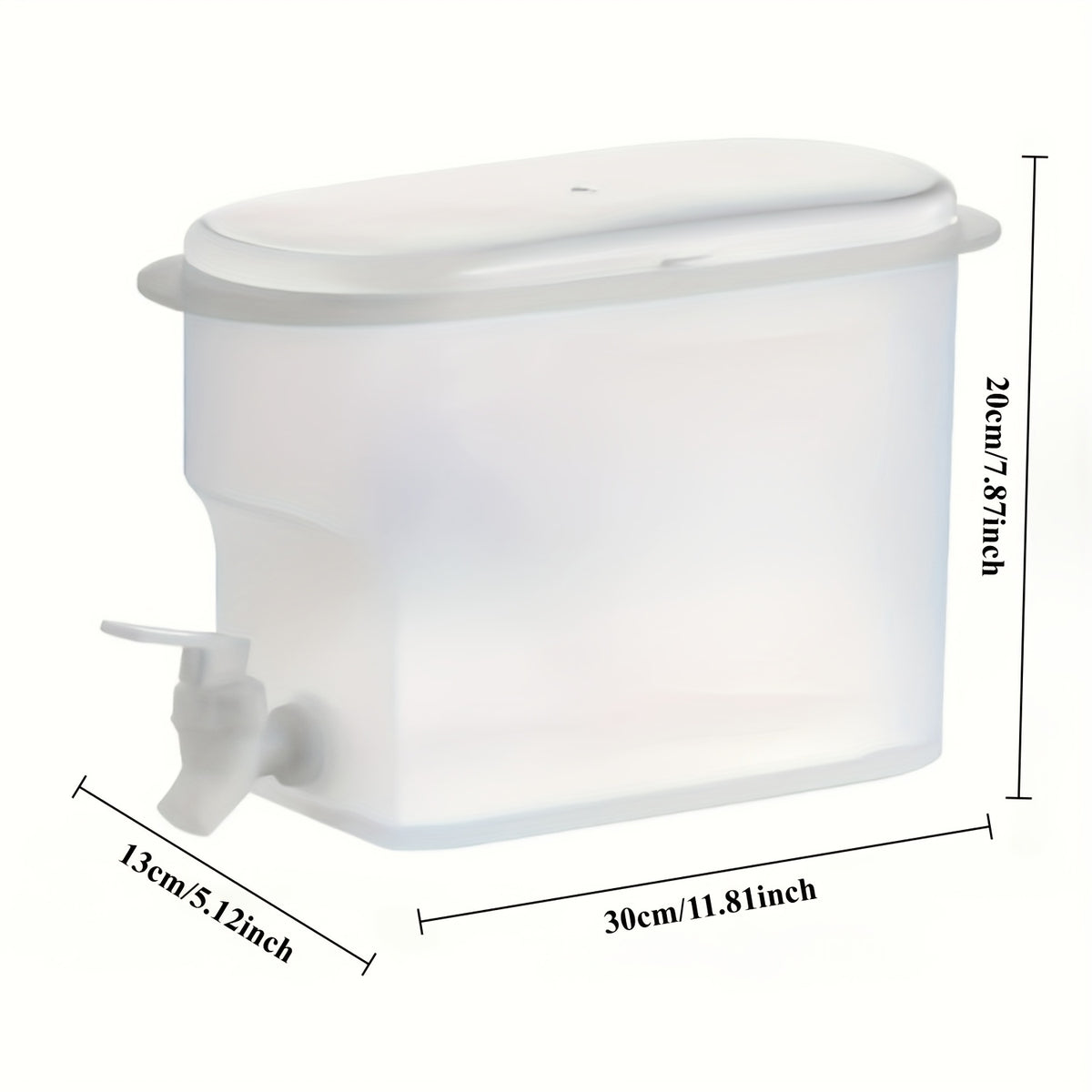 Dispenser dimensions: 30 cm wide, 13 cm deep, 20 cm tall