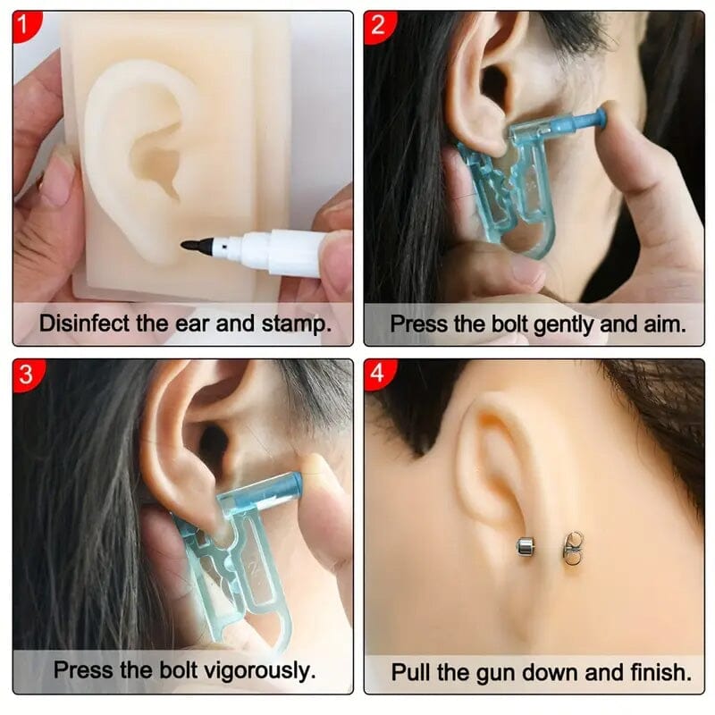 Disposable Safety Crystal Earring Piercer Machine with Stud Earrings - DailySale