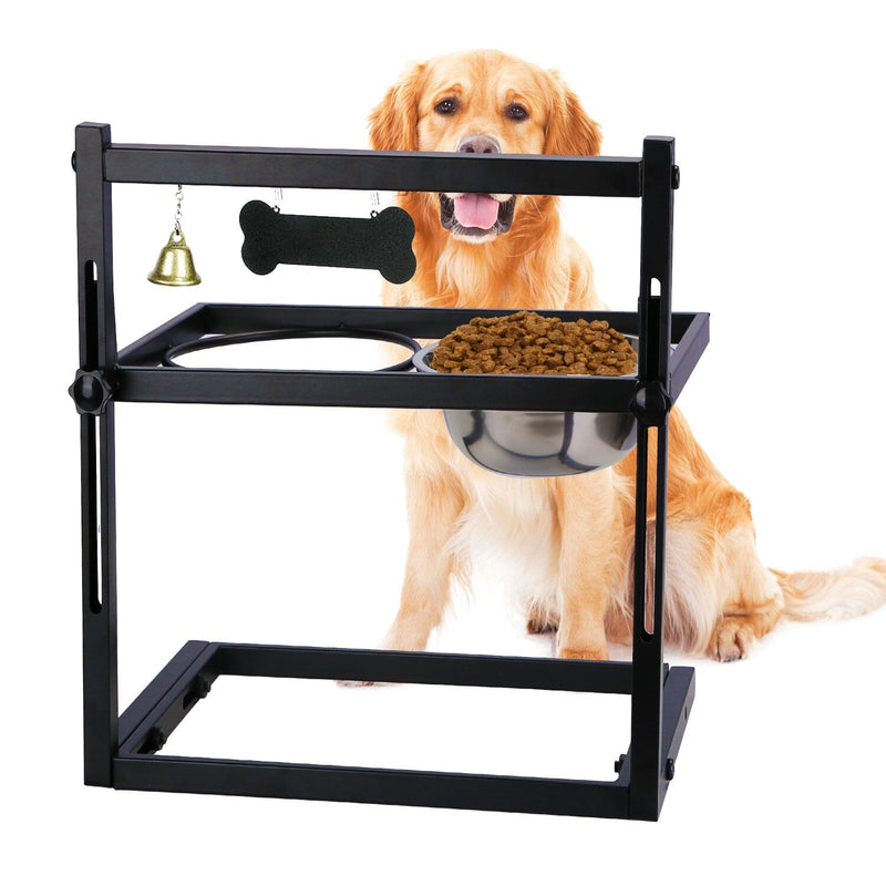 Dog Raised Bowls with Adjustable Height Stainless Steel Pet Supplies - DailySale
