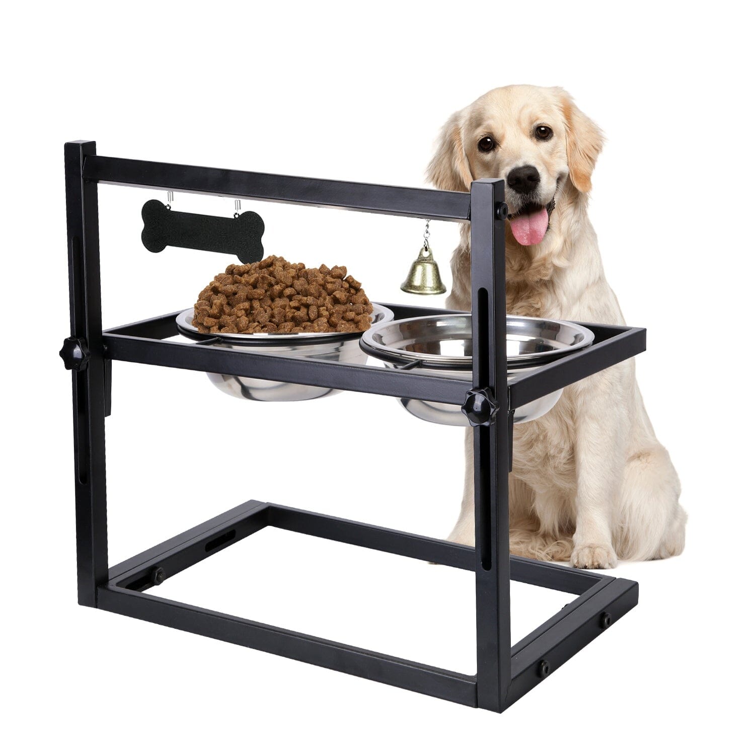 Dog Raised Bowls with Adjustable Height Stainless Steel Pet Supplies - DailySale