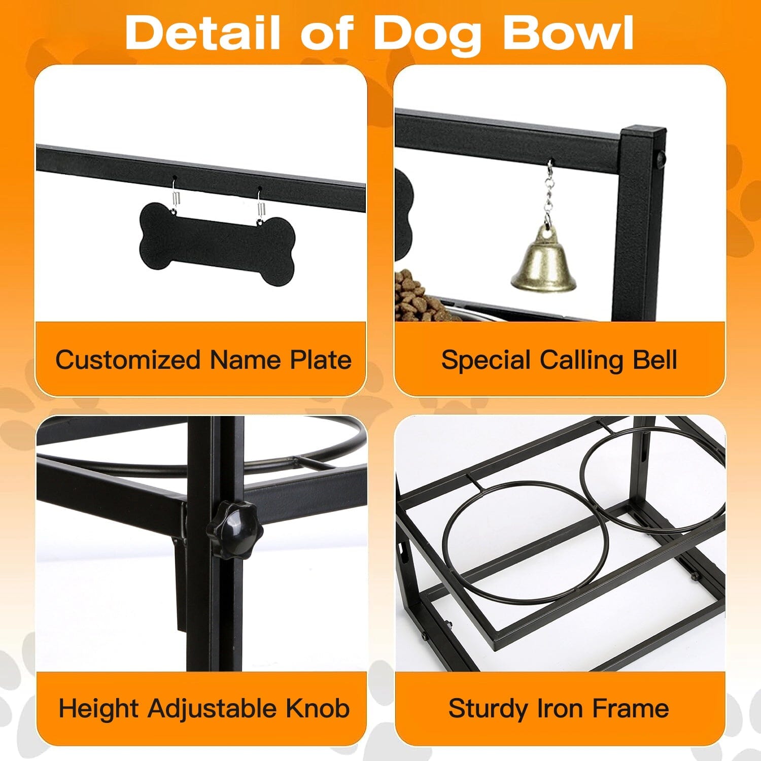 Dog Raised Bowls with Adjustable Height Stainless Steel Pet Supplies - DailySale