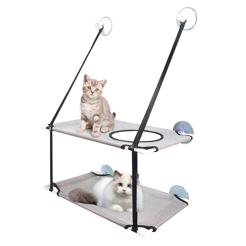 Double Layer Perch Bed Powerful Suction Indoor Window Hammock for Cat Pet Supplies Gray - DailySale