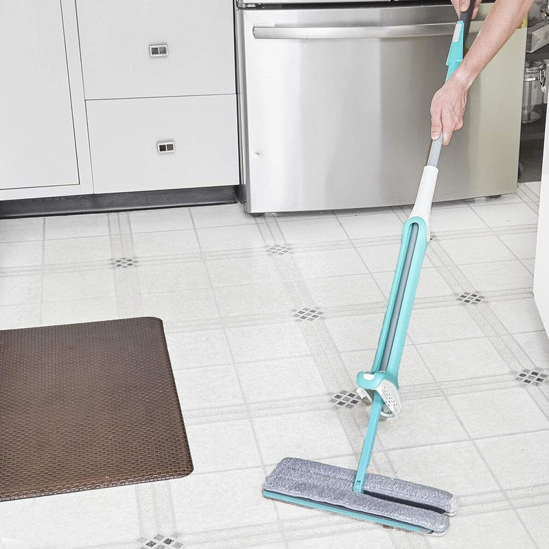 Double-Side Microfiber and Flat Squeeze Mop for Hardwood Floor Cleaning Household Appliances - DailySale