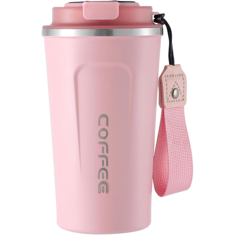 Double Wall Stainless Steel Vacuum Mug with LED Temperature Display Wine & Dining Pink - DailySale