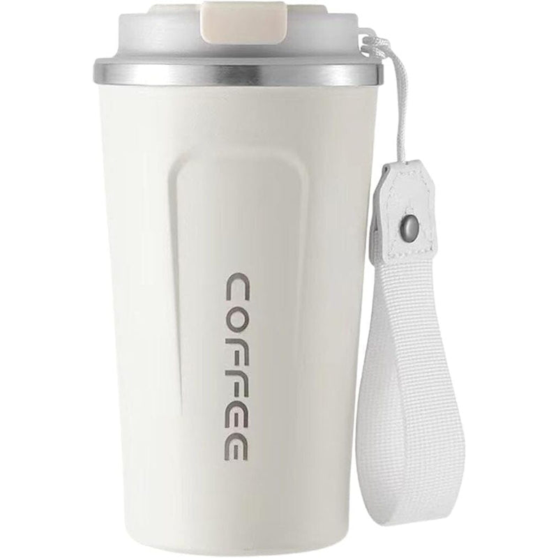 Double Wall Stainless Steel Vacuum Mug with LED Temperature Display Wine & Dining White - DailySale
