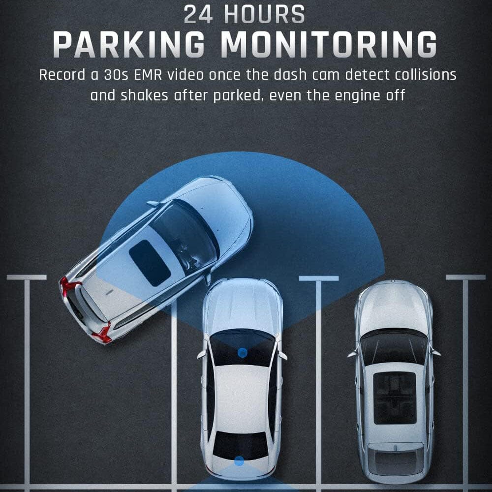 Dual Dash Cam WiFi with App, FOCUWAY 1080P Front and 1080P Inside