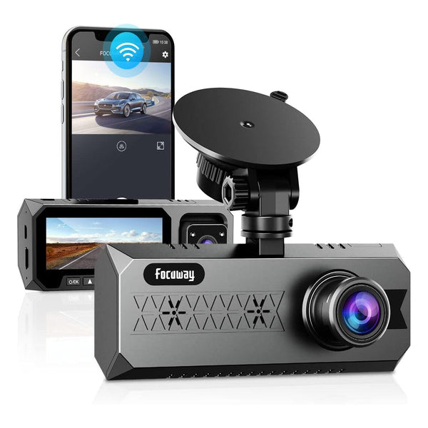 Dual Dash Cam WiFi with App FOCUWAY 1080P Front and Inside Dash Automotive - DailySale
