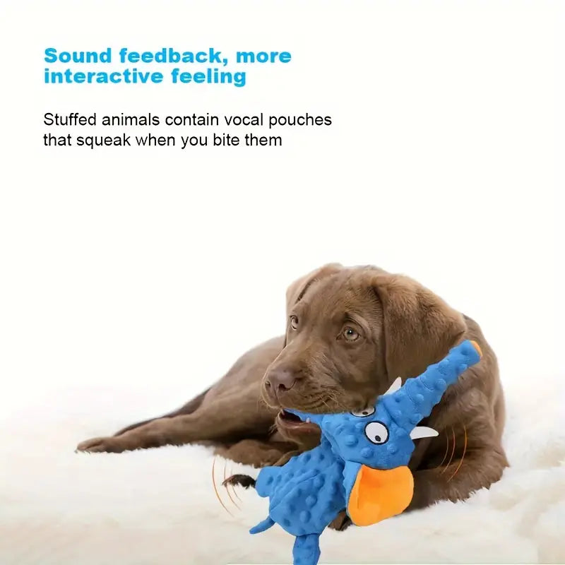 Durable Squeaky Elephant Plush Dog Toy - Bite-Resistant, Teeth Cleaning Design for All Breeds Pet Supplies - DailySale