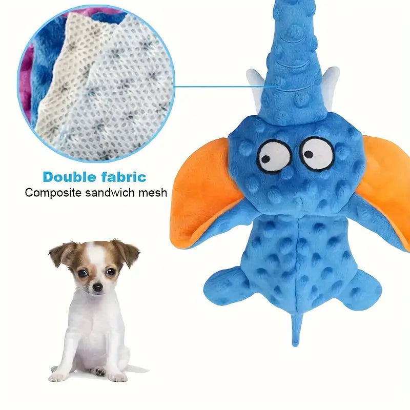 Durable Squeaky Elephant Plush Dog Toy - Bite-Resistant, Teeth Cleaning Design for All Breeds Pet Supplies - DailySale