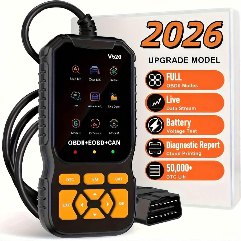 V520 OBD2 Scanner - Full OBDII Modes, Live Data, Battery Voltage Test