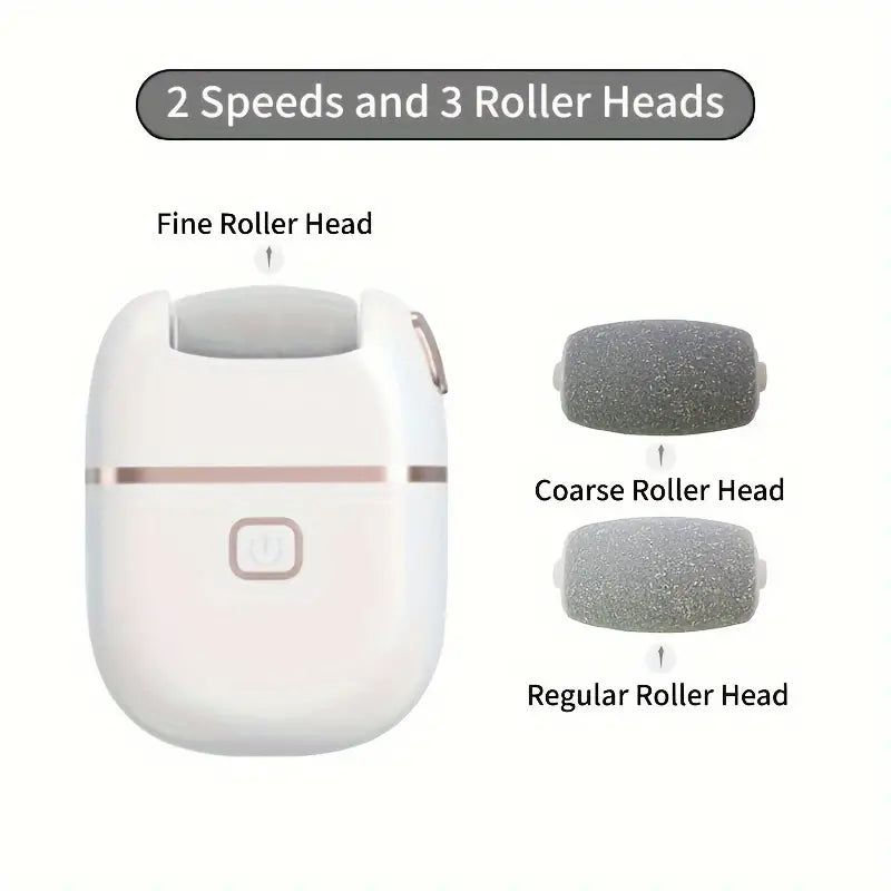 Rechargeable Electric Foot Grinder - Three Replaceable Grinding Heads