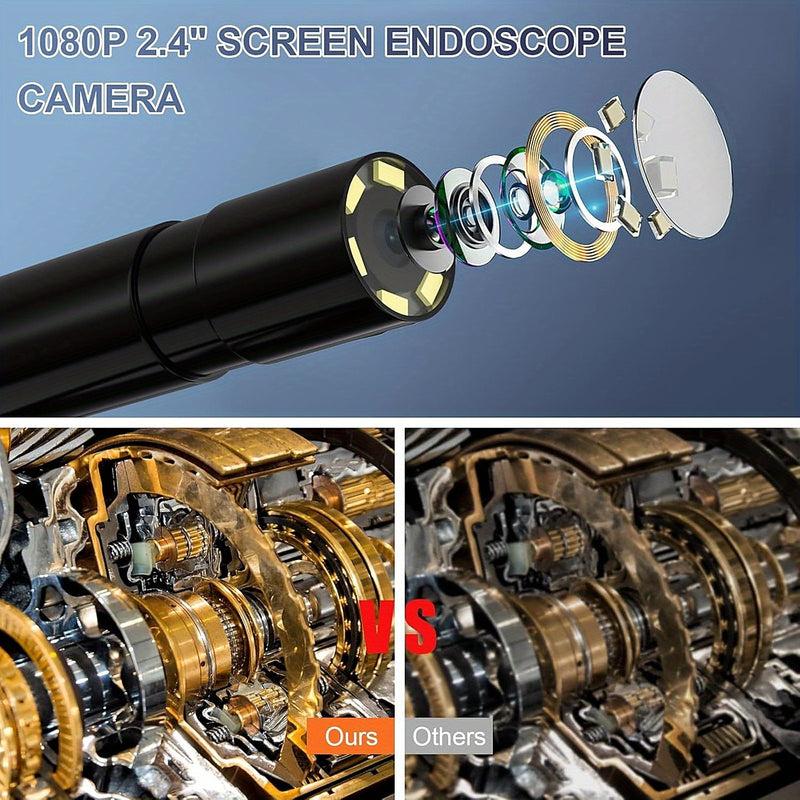 Cutaway of the 1080p camera head on the 2.4 inch screen endoscope