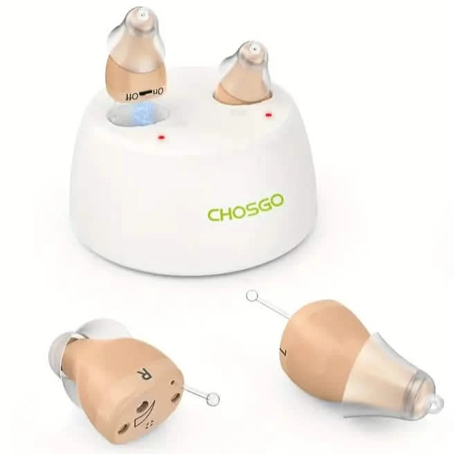 Rechargeable Hearing Aids – Invisible In-Ear, Noise Reduction, Volume Control