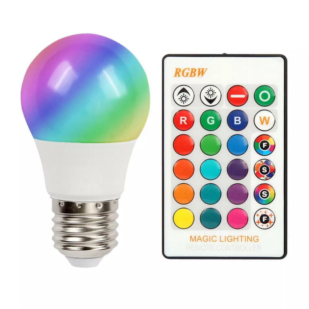 E27 RGB LED Light Bulb 16 Color Changing Magic RGBW Colorful Remote Control Lamp Indoor Lighting - DailySale