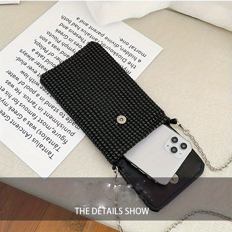 Pouch open with a phone sliding in