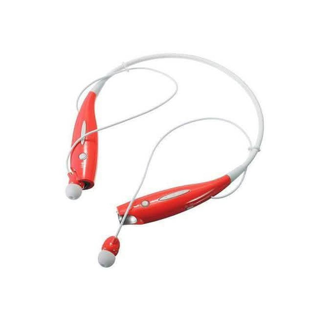 Water-resistant behind-the-neck Bluetooth stereo headset in red