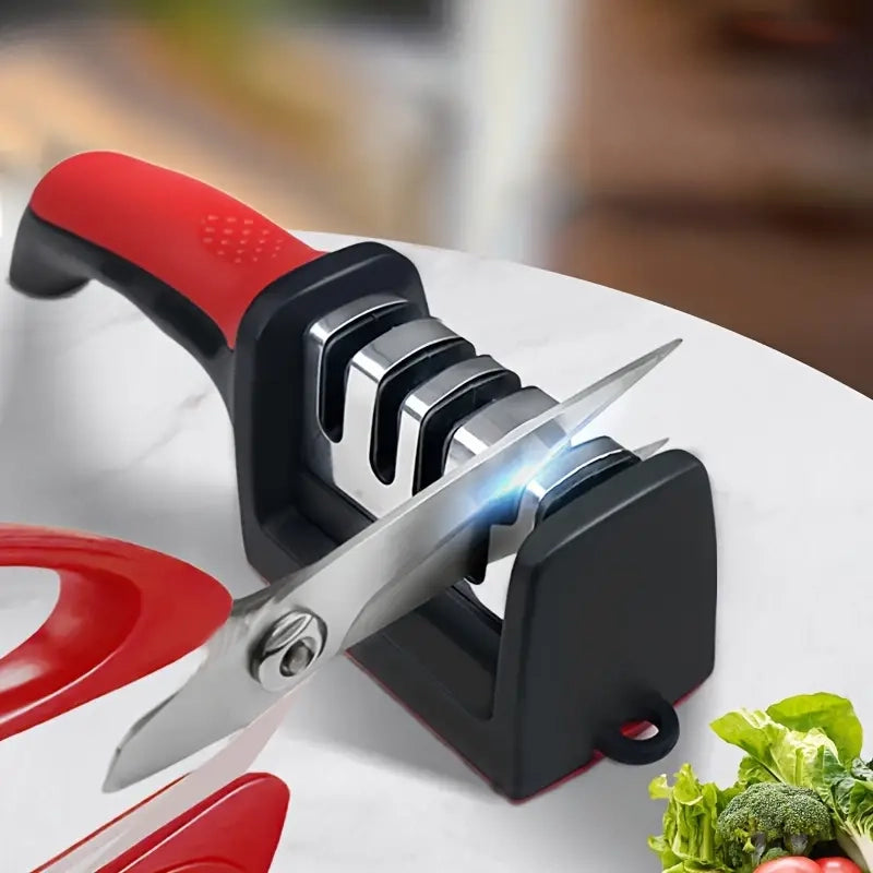 Professional Knife Sharpener 4 Stages Stone Tungsten Diamond Ceramic Tool