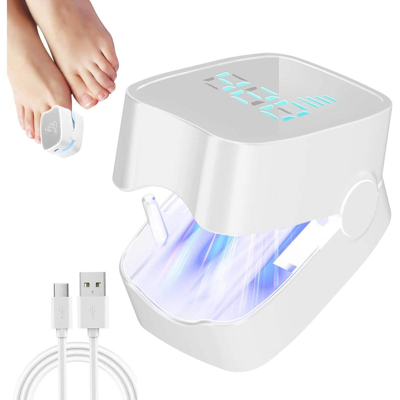 Portable USB rechargeable LED nail lamp in use