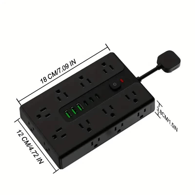22-in-1 Multi-Functional Power Strip – 16 Sockets, 3 USB-A & 3 USB-C