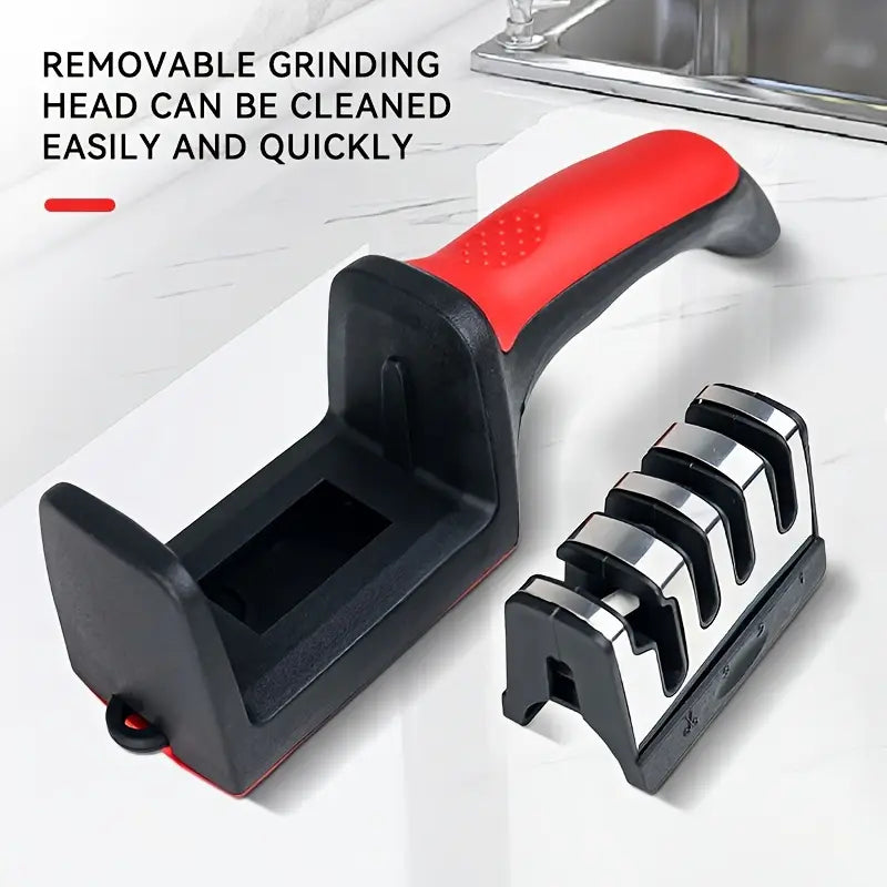 Professional Knife Sharpener 4 Stages Stone Tungsten Diamond Ceramic Tool