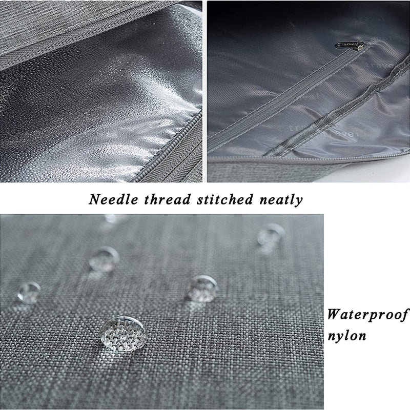 Stitching detail and water beading on the fabric