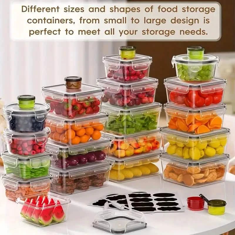 48-Piece Food Storage Container Set – Stackable, Microwave Safe, BPA Free