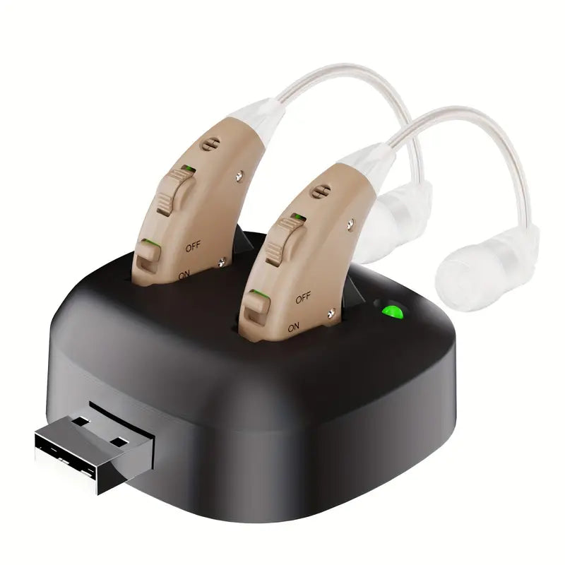 True Hearing Aids (Not Amplifier) for Seniors Rechargeable with Charging Dock