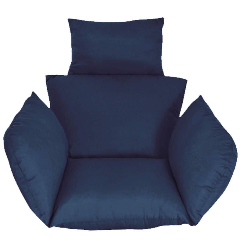 Egg Chair Hanging Basket Seat Cushion with Headrest Furniture & Decor Navy - DailySale