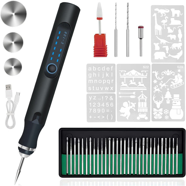 Electric Cordless Engraving Pen Arts & Crafts Black - DailySale