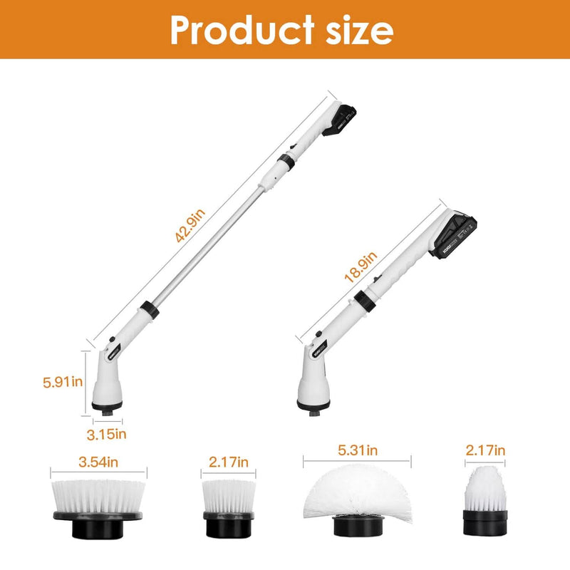 Electric Cordless Spin Scrubber Cleaning Brush with 4 Replaceable Heads Household Appliances - DailySale