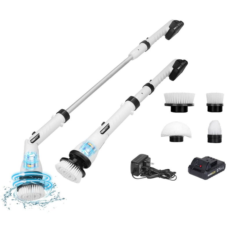 Electric Cordless Spin Scrubber Cleaning Brush with 4 Replaceable Heads Household Appliances - DailySale