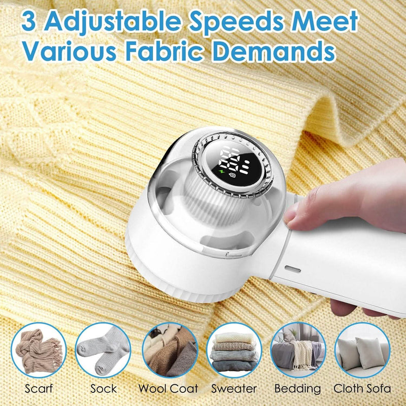 Electric Fabric Shaver with 3 Speeds Lint Brush Digital Display Household Appliances - DailySale
