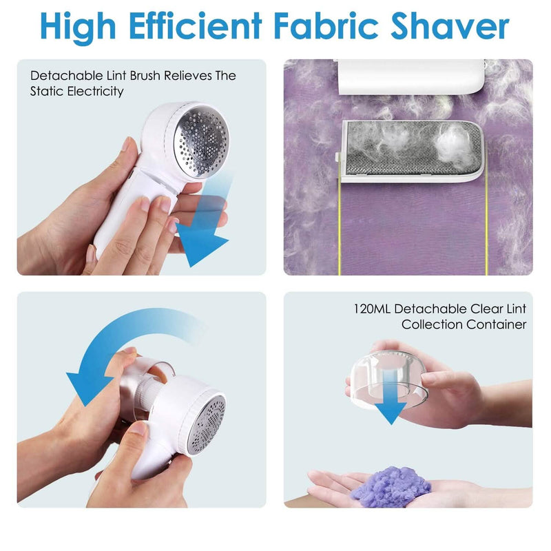 Electric Fabric Shaver with 3 Speeds Lint Brush Digital Display Household Appliances - DailySale