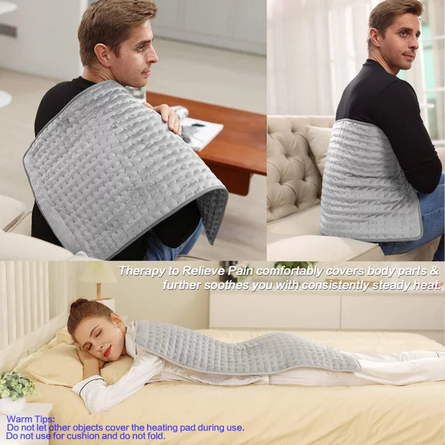 Electric Heating Pads, Washable Heated Blanket for Back Pain Muscle Pain Relieve Wellness - DailySale