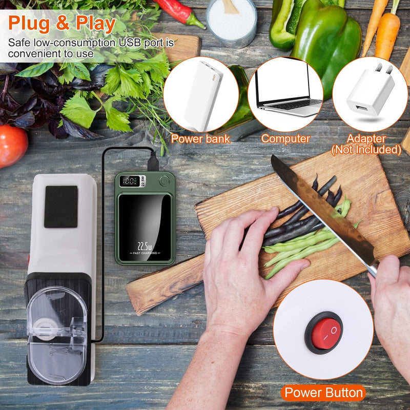 Electric Knife Sharpener with USB Plug Kitchen Tools & Gadgets - DailySale