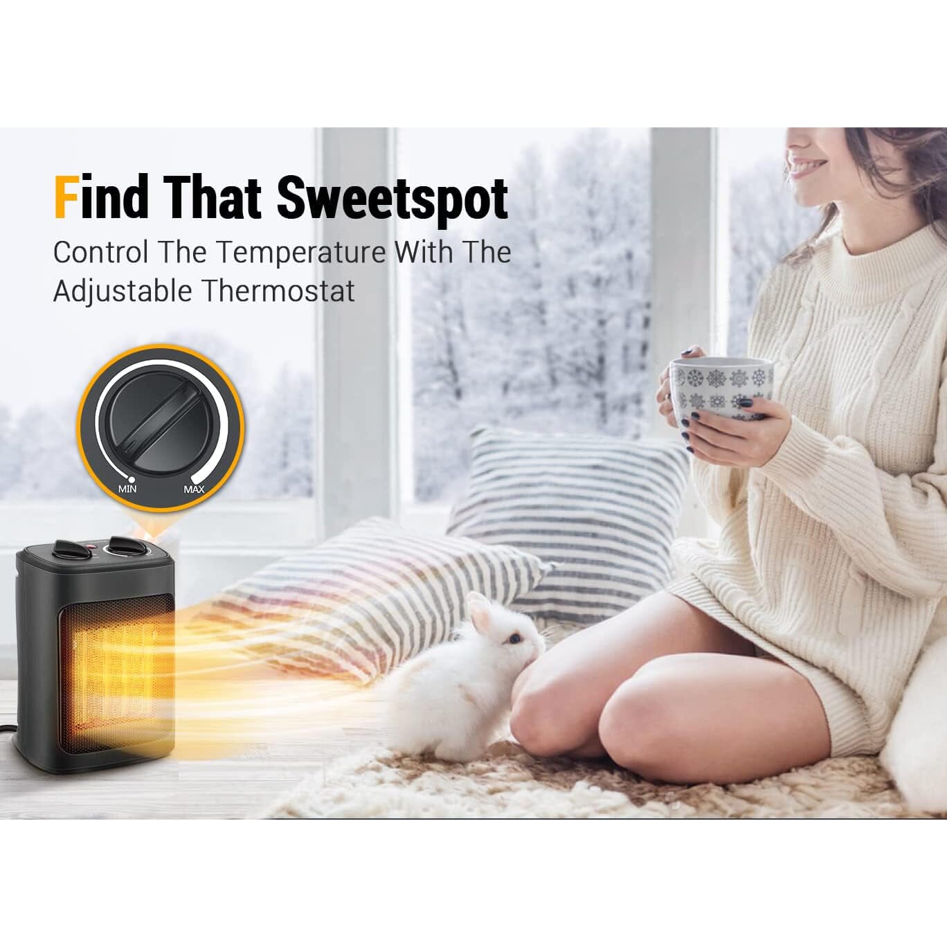 Electric Portable Personal Space Fast Indoor & Outdoor Heater Household Appliances - DailySale