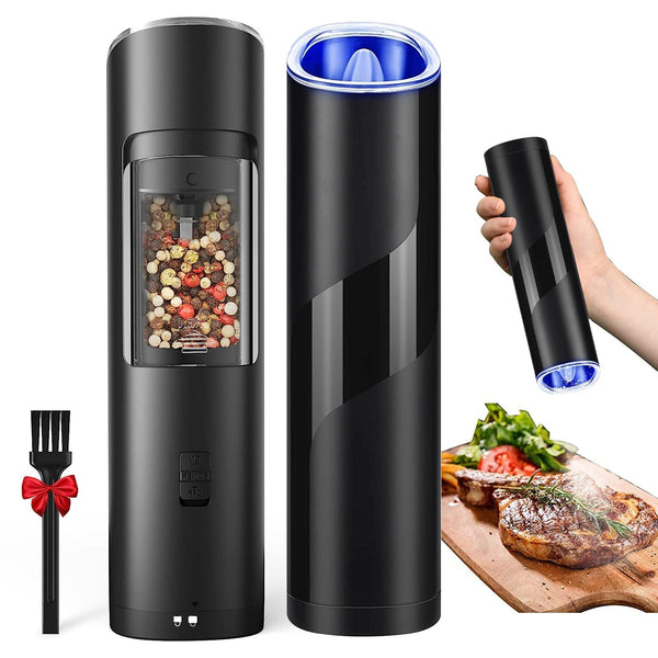 Electric Salt and Pepper Grinder LED Indicator Adjustable Coarseness Kitchen Tools & Gadgets - DailySale