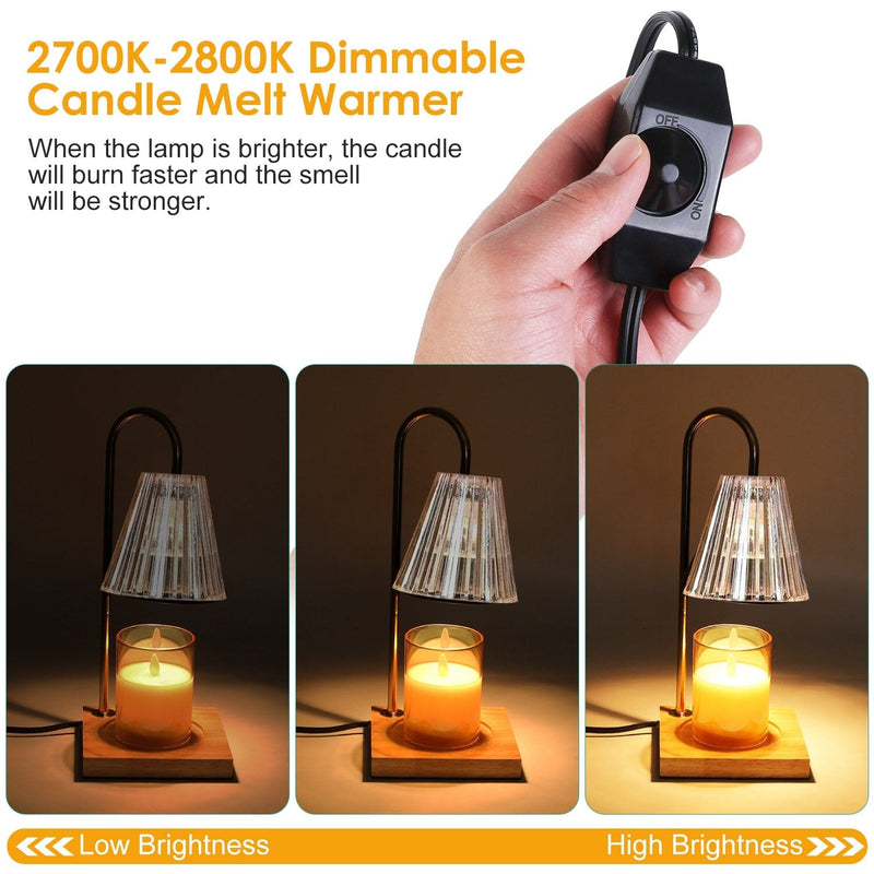 Electric Wax Melt Warmer Lamp Dimmable with 2 GU10 Bulbs 3-7in Adjustable Height 360º Rotatable Indoor Lighting - DailySale