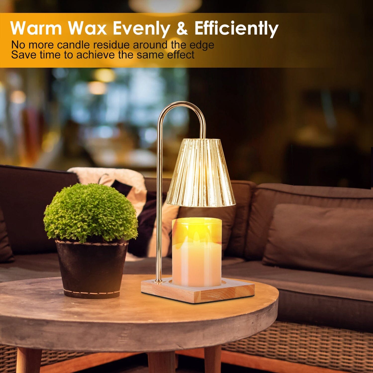 Electric Wax Melt Warmer Lamp Dimmable with 2 GU10 Bulbs 3-7in Adjustable Height 360º Rotatable Indoor Lighting - DailySale