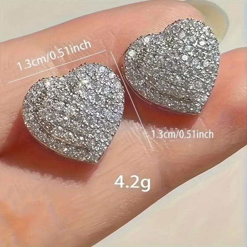 Elegant Heart-Shaped Zirconia Stud Earrings Earrings - DailySale