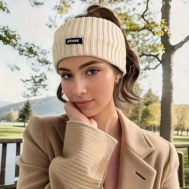 Elegant Knit Cozy Ear Warmer Headband for Women Women's Shoes & Accessories Beige - DailySale