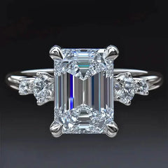 Elegant Princess Cut Cubic Zirconia Engagement Ring