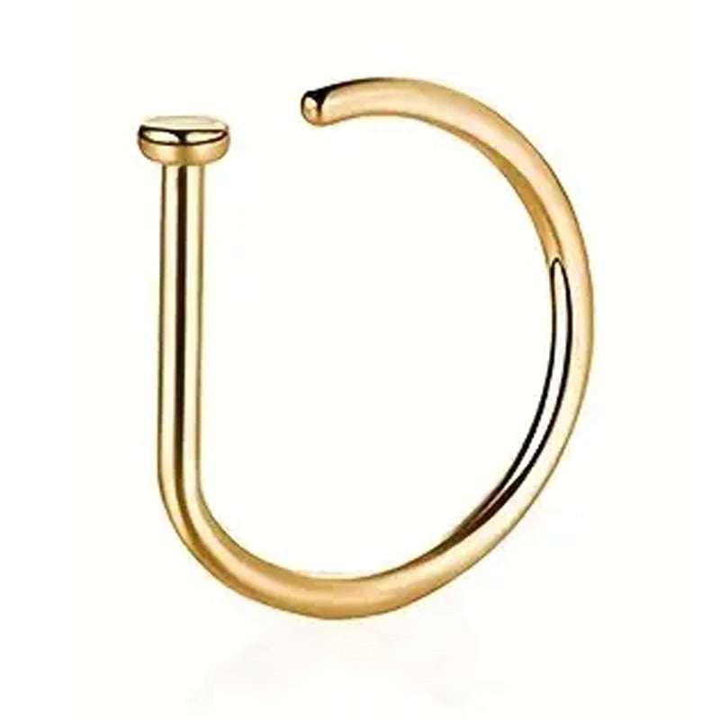 Elegant Punk-Style Stainless Steel Nose Rings - Clip-On Non-Piercing Design Earrings Gold - DailySale