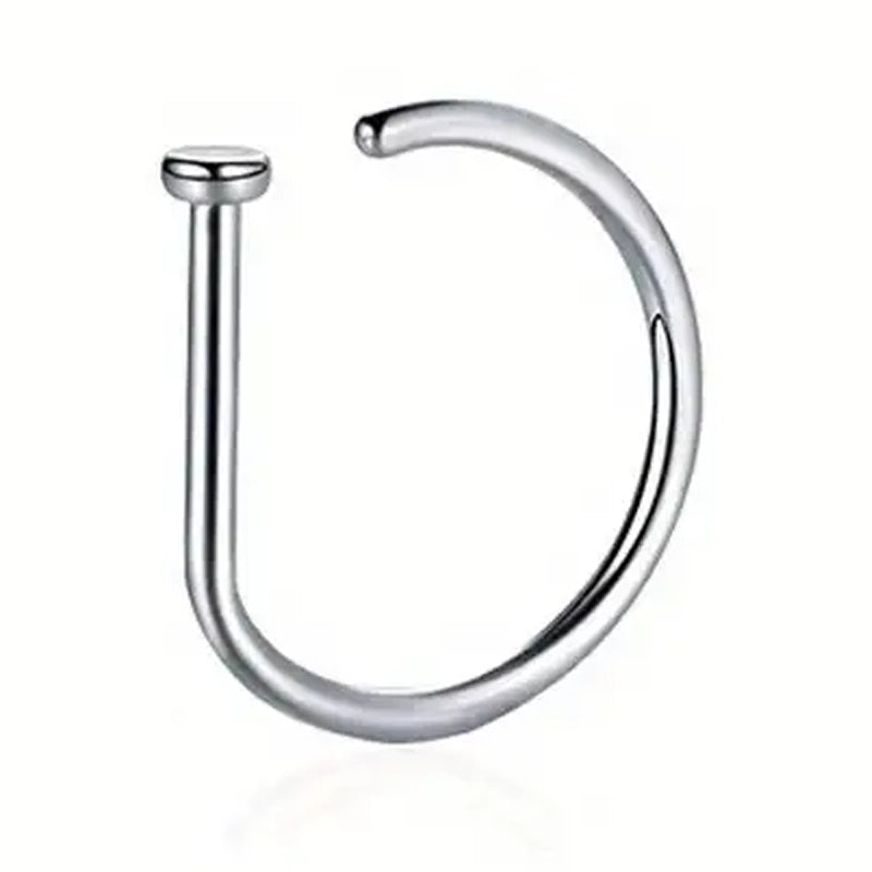 Elegant Punk-Style Stainless Steel Nose Rings - Clip-On Non-Piercing Design Earrings Silver - DailySale