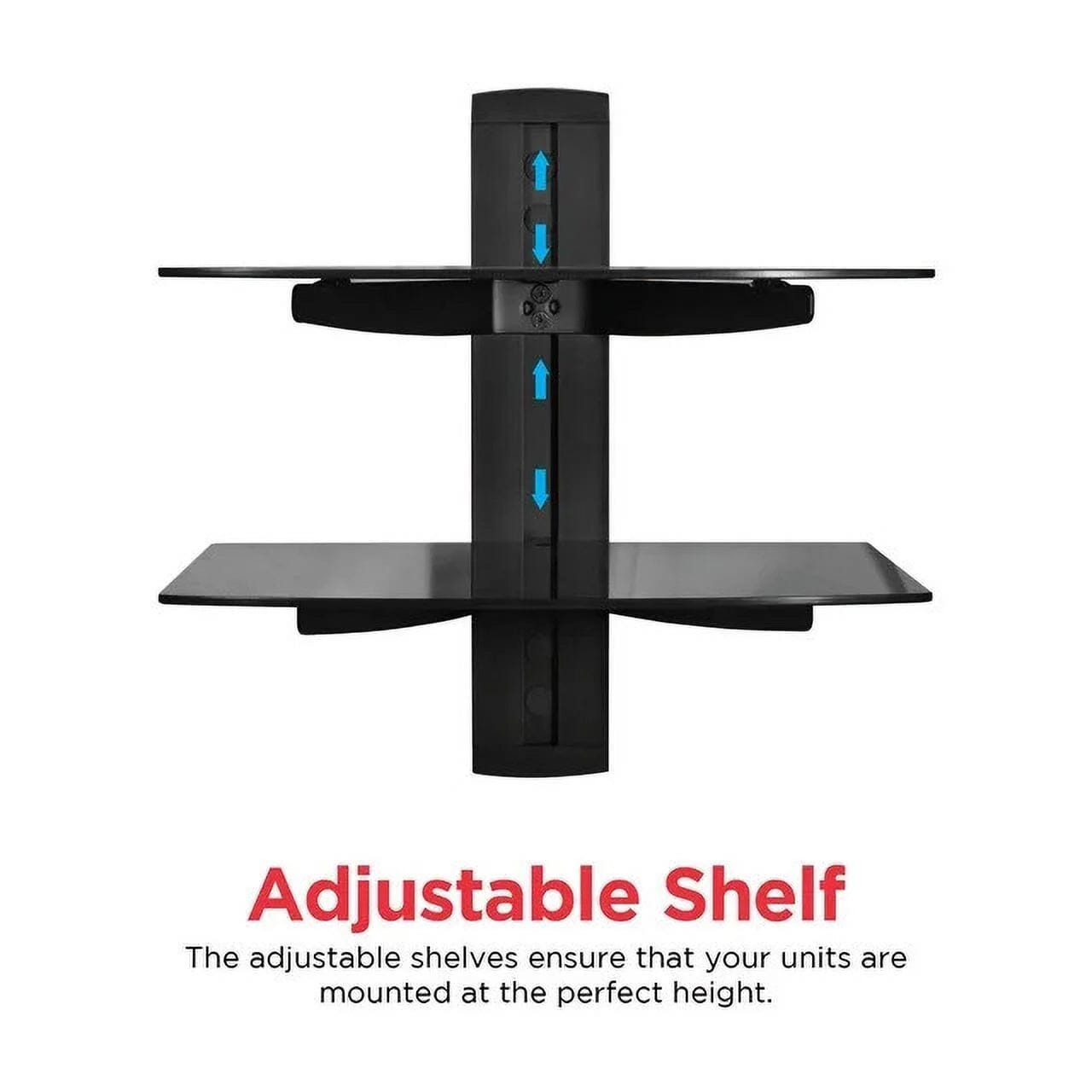 Ematic EMD212 Adjustable 2 Shelf for DVD Player, Cable Box, with HDMI Cable TV & Video - DailySale